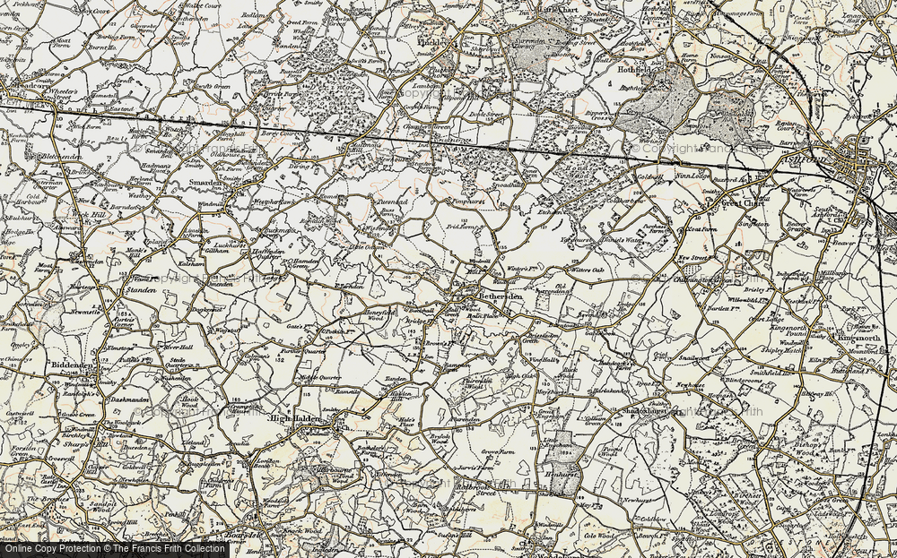 Old Map of Bethersden, 1897-1898 in 1897-1898
