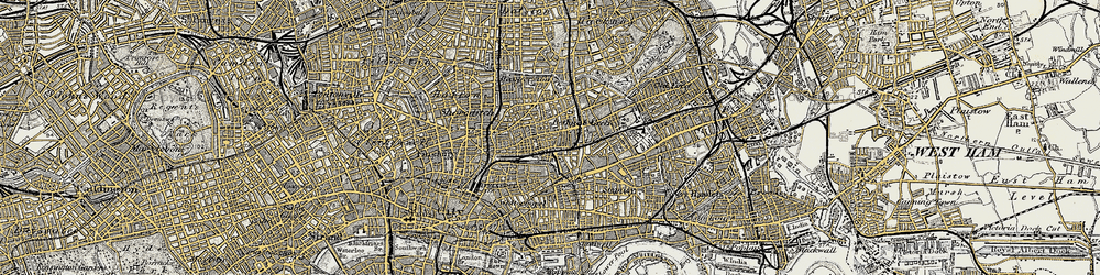 Old map of Bethnal Green in 1897-1902