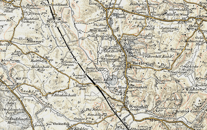 Old map of Betley Common in 1902