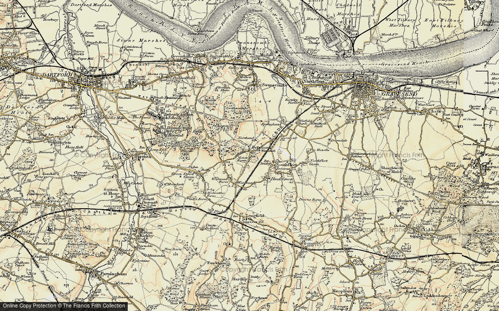 Old Map of Betsham, 1897-1898 in 1897-1898
