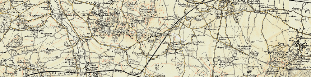 Old map of Betsham in 1897-1898