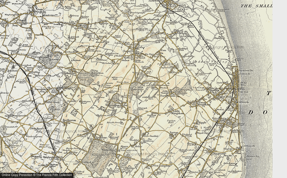 Old Map of Betteshanger, 1898-1899 in 1898-1899