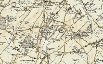Old map of Betteshanger in 1898-1899