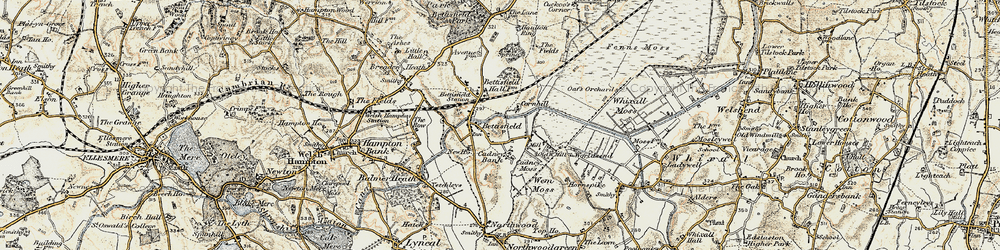 Old map of Bettisfield in 1902