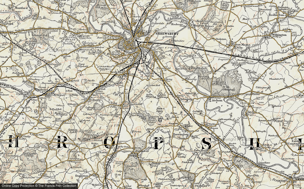 Old Map of Historic Map covering Betton Alkmere in 1902
