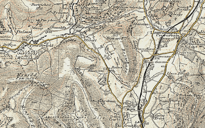 Old map of Pantygelli in 1899-1900