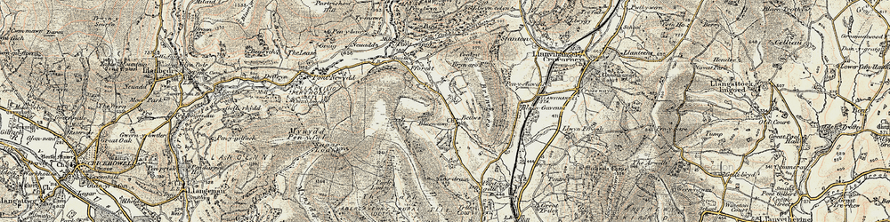 Old map of Bryn Arw in 1899-1900
