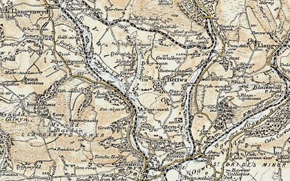Old map of Bettws in 1900