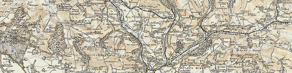 Old map of Bettws in 1900