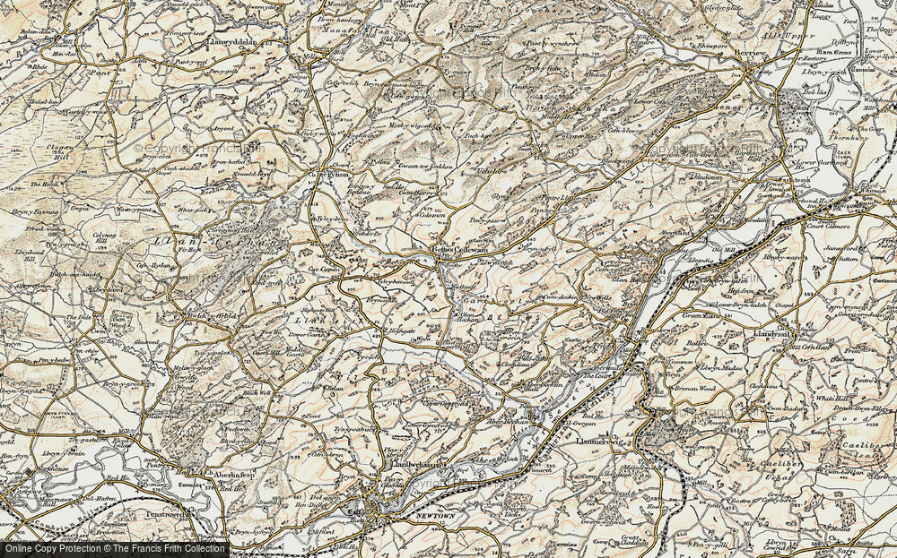 Old Map of Bettws Cedewain, 1902-1903 in 1902-1903