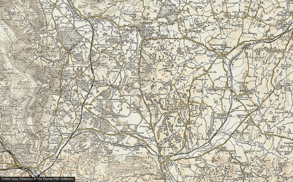 Old Map of Bettws Newydd, 1899-1900 in 1899-1900