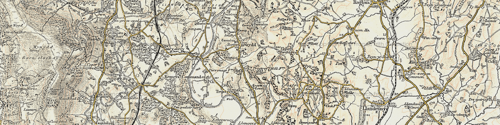 Old map of Trostrey Hill in 1899-1900
