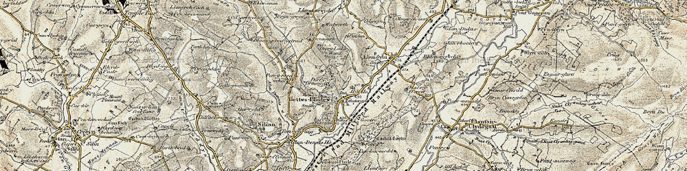 Old map of Betws Bledrws in 1901-1902