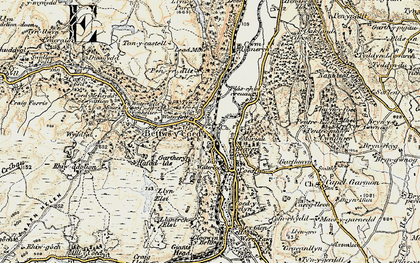 Old map of Betws-y-Coed in 1902-1903