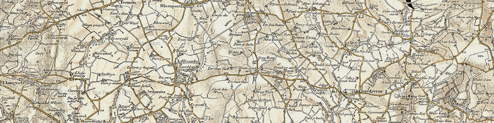 Old map of Bronial in 1901