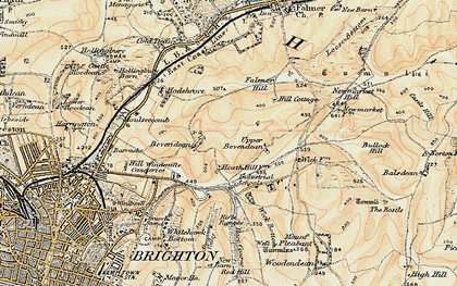 Old map of Bevendean in 1898