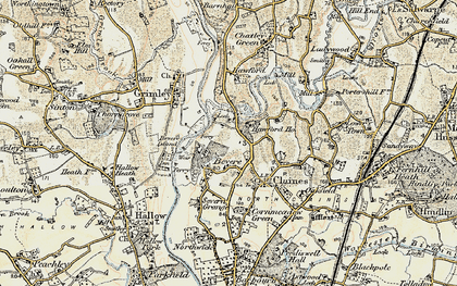 Old map of Bevere in 1899-1902
