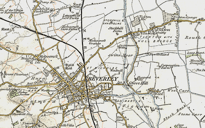 Old map of Molescroft in 1903-1908