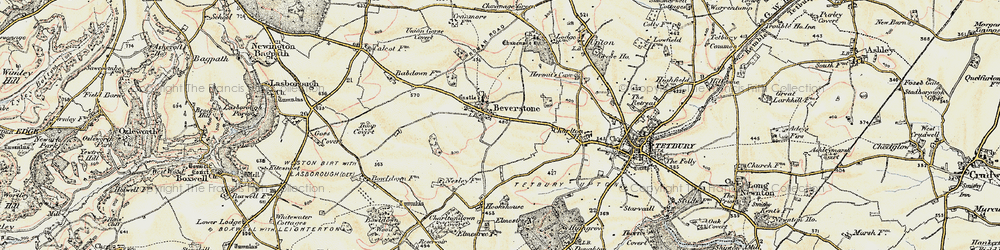 Old map of Beverston in 1898-1899