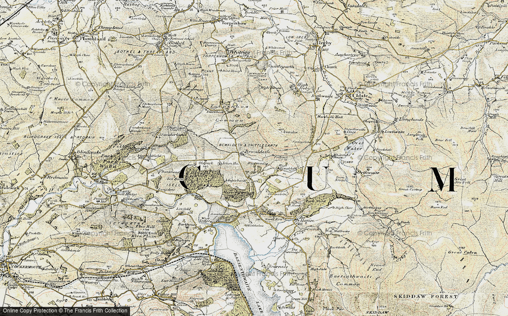 Old Map of Historic Map covering Binsey in 1901-1904
