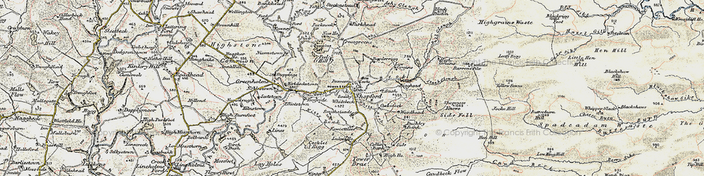 Old map of Antonstown Burn in 1901-1904