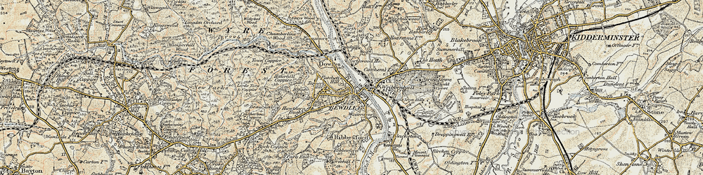 Old map of Bewdley in 1901-1902