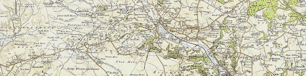 Old map of Bewerley in 1903-1904