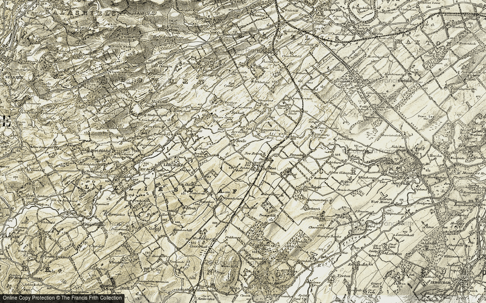 Old Map of Historic Map covering Williamrig Cottage in 1901-1904