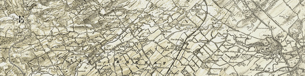 Old map of Bewlie Mains in 1901-1904