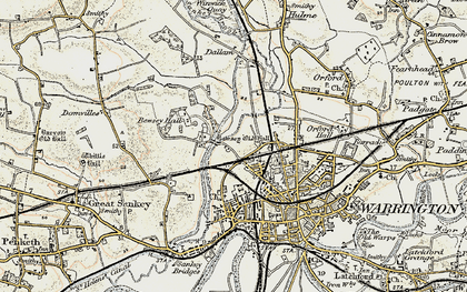 Old map of Bewsey in 1903