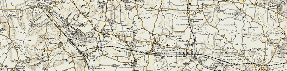 Old map of Bexfield in 1901-1902