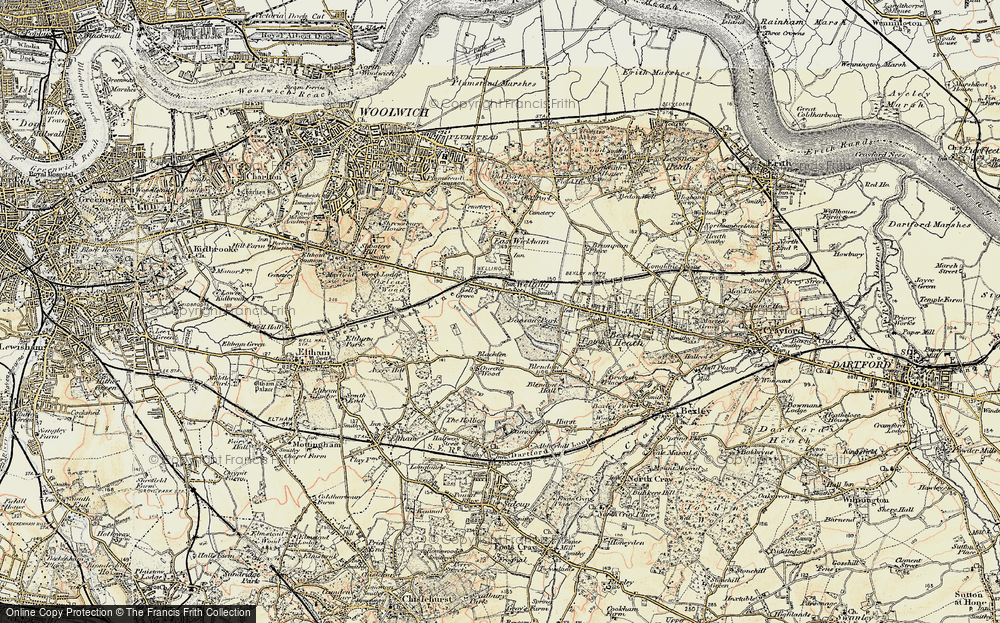 Old Map of Bexley, 1897-1902 in 1897-1902