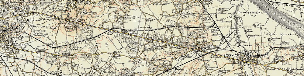 Old map of Bexleyheath in 1897-1902