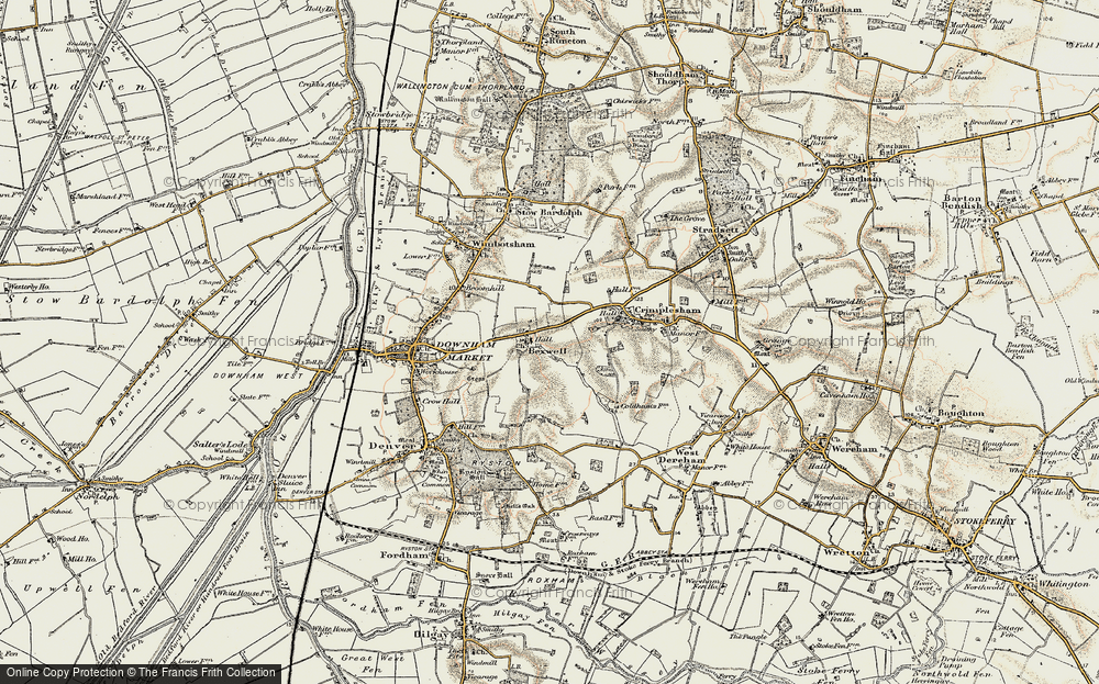 Old Map of Bexwell, 1901-1902 in 1901-1902