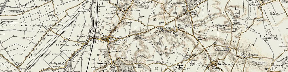 Old map of Bexwell in 1901-1902