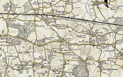 Old map of Beyton in 1899-1901