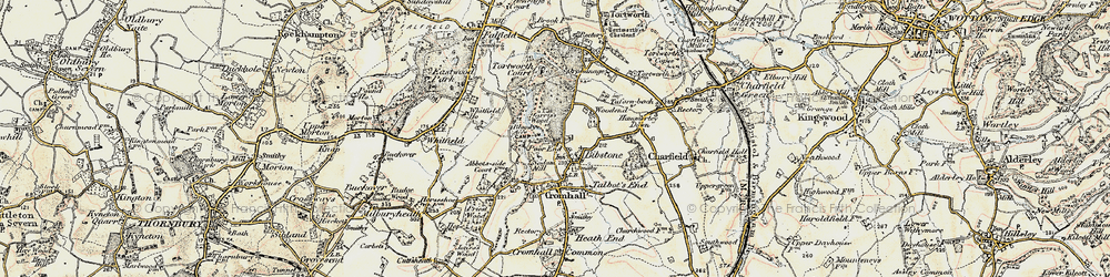 Old map of Bibstone in 1899