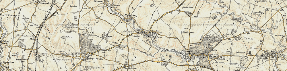 Old map of Arlington Row in 1898-1899