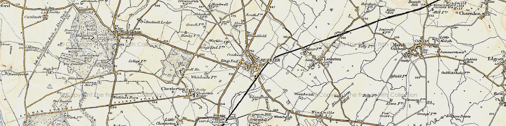 Old map of Bicester in 1898-1899