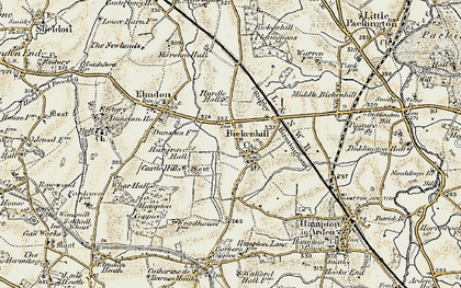 Old map of Bickenhill in 1901-1902