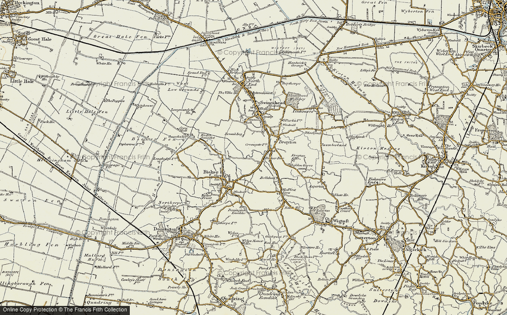 Old Map of Bicker Bar, 1902-1903 in 1902-1903