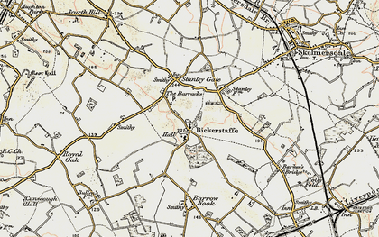 Old map of Bickerstaffe in 1902-1903