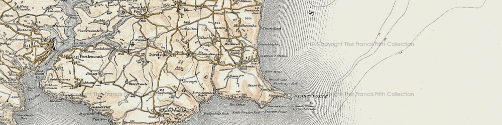 Old map of Lannacombe Beach in 1899