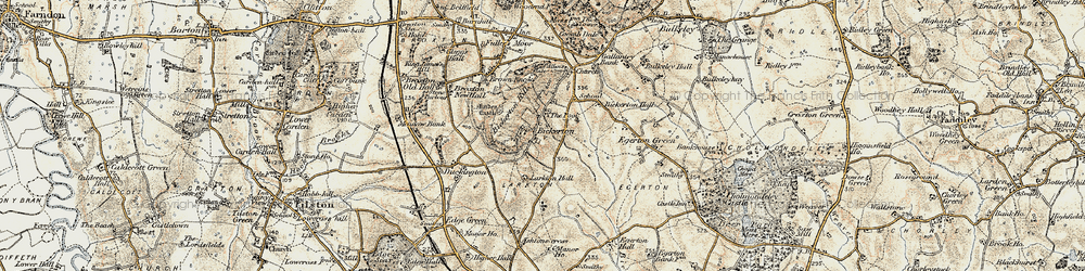 Old map of Bickerton in 1902
