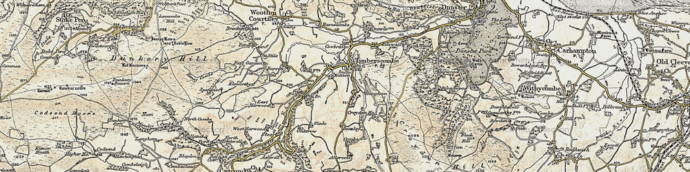Old map of Allercott in 1898-1900