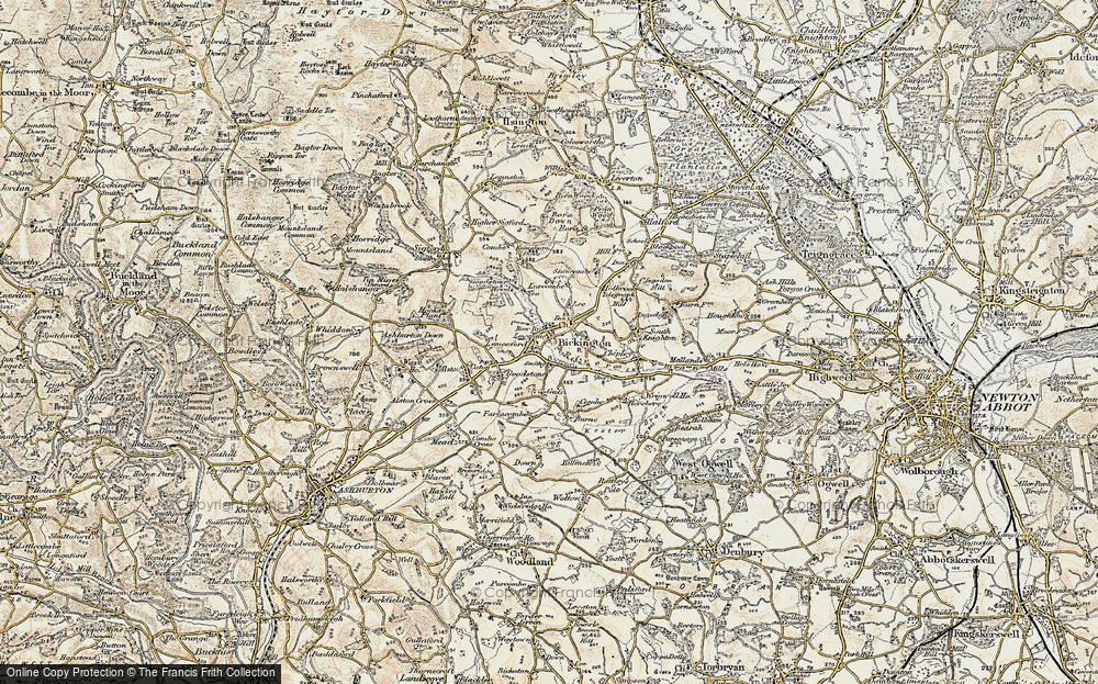 Old Map of Bickington, 1899 in 1899