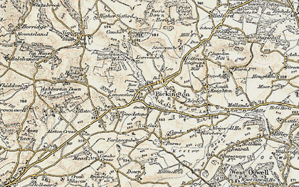 Old map of Bickington in 1899