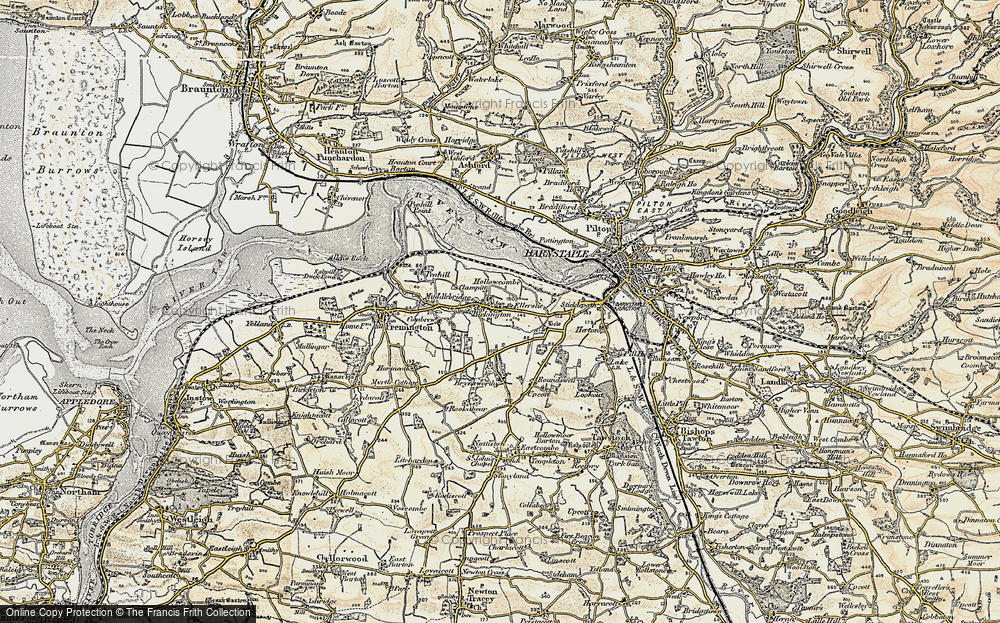 Old Map of Bickington, 1900 in 1900