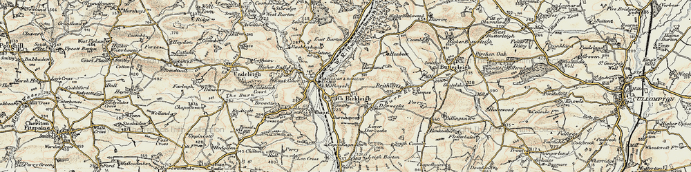 Old map of Bickleigh in 1898-1900