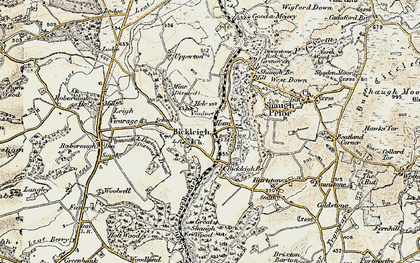 Old map of Bickleigh in 1899-1900